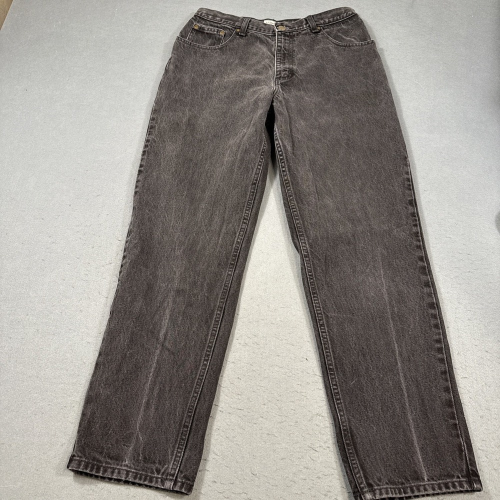 L. L. Bean Original Fit Relaxed Waist Denim BLACK Jeans Womens 12